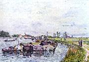 Frachtkahne bei Saint-Mammes, Alfred Sisley